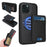 For iPhone 15 Magnetic Case BETOPNICE RFID Blocking Leather Phone Back Cover with Detachable Card Bag - Black - 1