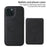 For iPhone 15 Magnetic Case BETOPNICE RFID Blocking Leather Phone Back Cover with Detachable Card Bag - Black - 4