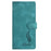For iPhone 16 Pro Max Case Imprinted Feather PU Leather Wallet Phone Cover with Wrist Strap - Green - 5