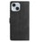 For iPhone 15 Case Imprinted Feather PU Leather Wallet Phone Cover with Wrist Strap - Black - 6