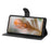 For iPhone 15 Pro Case Imprinted Feather PU Leather Wallet Phone Cover with Wrist Strap - Black - 2