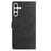 For Samsung Galaxy A36 5G Case Imprinted Feather PU Leather Wallet Phone Cover with Wrist Strap - Black - 6