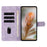 For Samsung Galaxy A35 5G Case Imprinted Feather PU Leather Wallet Phone Cover with Wrist Strap - Purple - 3