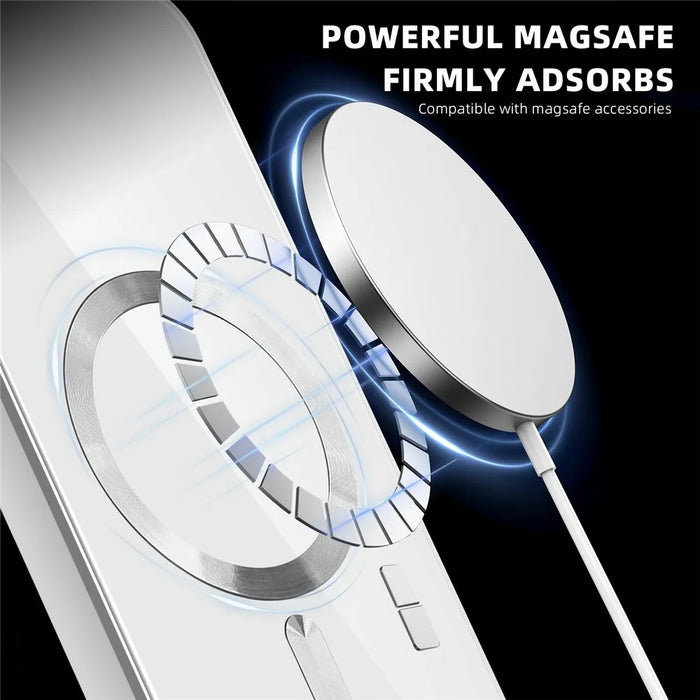 For iPhone 17e / 16e Case Compatible with MagSafe TPU + PC Mobile Cover with Card Bag - Grey - 3