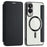 For Samsung Galaxy S25 Edge Magnetic Case RFID Blocking Leather Phone Cover - Black - 1