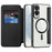 For Samsung Galaxy S25 Edge Magnetic Case RFID Blocking Leather Phone Cover - Black - 2