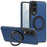 For Samsung Galaxy S25 Edge Case with Ring Kickstand Magnetic Case PU Leather Back Cover - Sapphire - 1