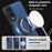 For Samsung Galaxy S25 Edge Case with Ring Kickstand Magnetic Case PU Leather Back Cover - Sapphire - 4