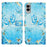 For Samsung Galaxy S25 Edge Case 3D Creative Pattern PU Leather Stand Phone Cover - Blue Butterfly - 1