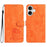 For iPhone 16 Plus Case Owl Imprinted PU Leather Wallet Phone Cover with Wrist Strap - Orange - 1