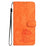 For iPhone 16 Plus Case Owl Imprinted PU Leather Wallet Phone Cover with Wrist Strap - Orange - 5