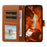For Samsung Galaxy A26 5G Case RFID Blocking Leather Wallet Flip Phone Cover with Wrist Strap - Light Brown - 2