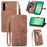 For Samsung Galaxy A26 5G Zipper Wallet Case with Strap Flower Imprint PU Leather Phone Cover - Brown - 1