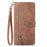 For Samsung Galaxy A26 5G Zipper Wallet Case with Strap Flower Imprint PU Leather Phone Cover - Brown - 2