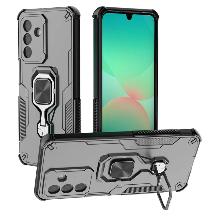 For Samsung Galaxy A26 5G Case Rotatable Ring Kickstand PC + TPU Shockproof Phone Cover - Black - 1