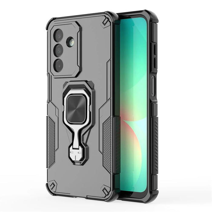 For Samsung Galaxy A26 5G Case Rotatable Ring Kickstand PC + TPU Shockproof Phone Cover - Black - 3