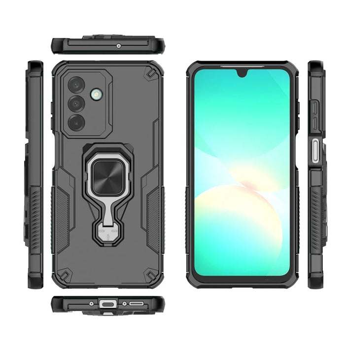 For Samsung Galaxy A26 5G Case Rotatable Ring Kickstand PC + TPU Shockproof Phone Cover - Black - 4