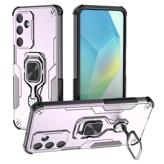 For Samsung Galaxy A56 5G  /  A36 5G Case Rotatable Ring Kickstand PC + TPU Shockproof Phone Cover - Purple - 1