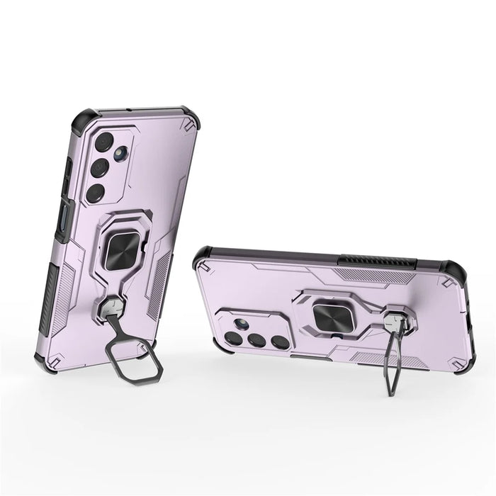 For Samsung Galaxy A35 5G Case Rotatable Ring Kickstand PC + TPU Shockproof Phone Cover - Purple - 2