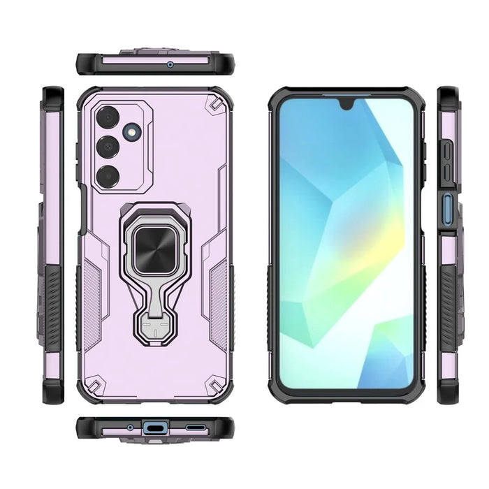 For Samsung Galaxy A25 5G (Global) (161.0mm) Case Rotatable Ring Kickstand PC + TPU Shockproof Phone Cover - Purple - 4