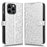 For Doogee Note 58 Pro  /  Note 58 Wallet Case Dot Pattern Imprint PU Leather Phone Cover - Silver - 1