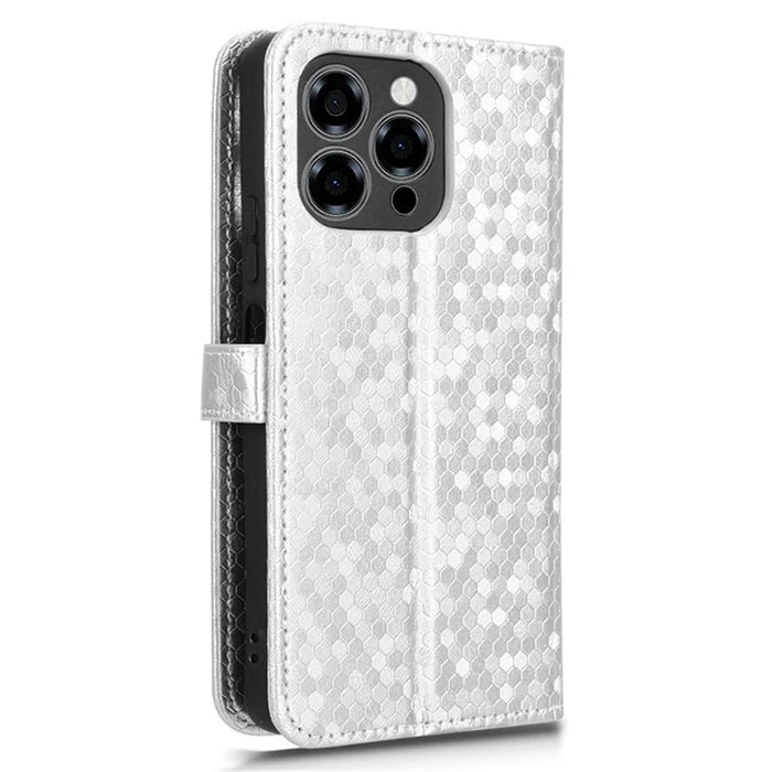 For Doogee Note 58 Pro  /  Note 58 Wallet Case Dot Pattern Imprint PU Leather Phone Cover - Silver - 7