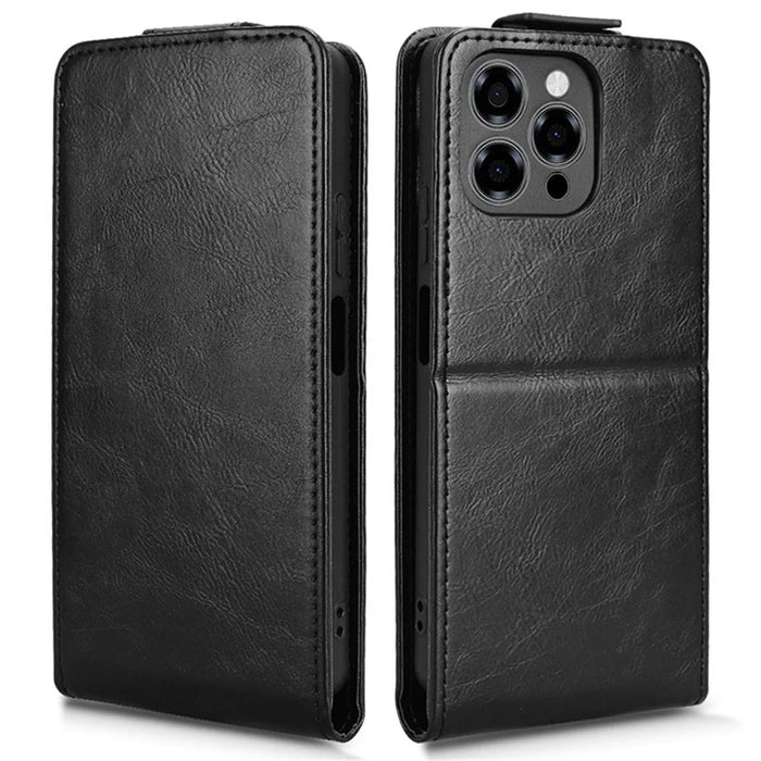 For Doogee Note 58 Pro  /  Note 58 Stand Case Magnetic Clasp Vertical Flip Leather Phone Cover with Card Holder - Black - 1