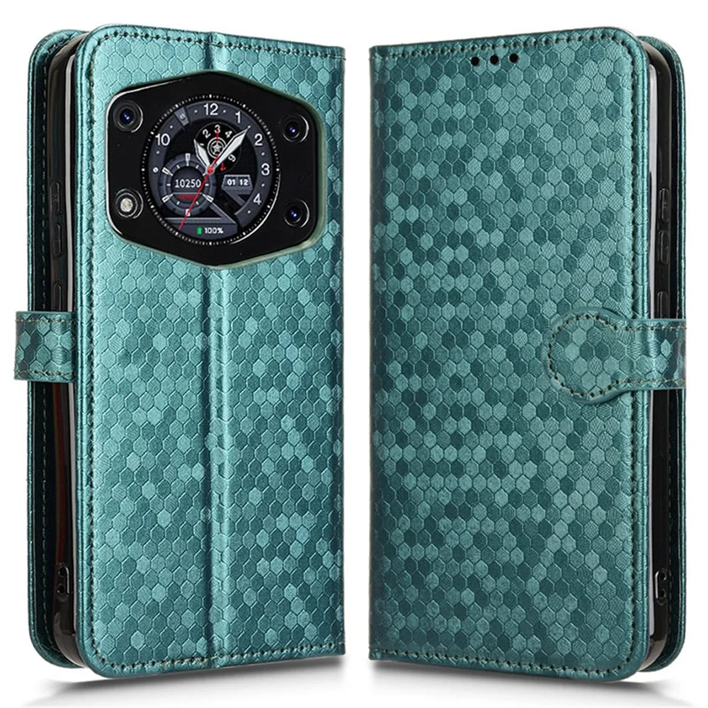 For Cubot A30 Wallet Case Dot Pattern Imprint PU Leather Phone Cover - Green - 1