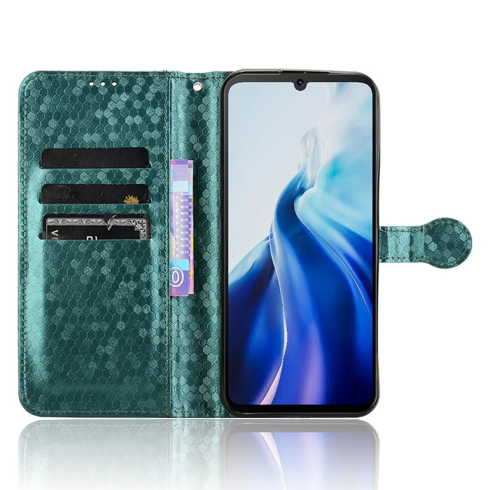 For Cubot A30 Wallet Case Dot Pattern Imprint PU Leather Phone Cover - Green - 2