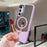 For Samsung Galaxy A55 5G Magnetic Case Mirror Surface TPU + PC Shockproof Phone Cover - Purple - 2