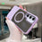 For Samsung Galaxy A55 5G Magnetic Case Mirror Surface TPU + PC Shockproof Phone Cover - Purple - 3