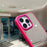 For iPhone 16 Pro Max Case Mirror Surface TPU + PC Shockproof Phone with Metal Lens Frame - Rose - 5