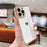 For iPhone 15 Pro Case with Strip Kickstand Electroplating Edge Love Heart Soft TPU Phone Cover - Ivory White - 2