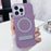 For iPhone 16 Pro Max Magnetic Case with Kickstand Glitter TPU + Acrylic Phone Back Cover - Purple - 1