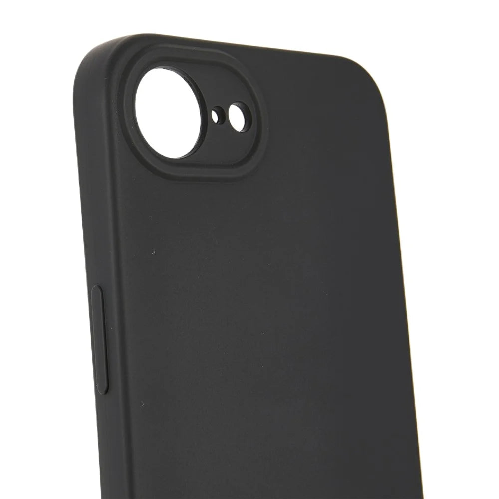 For iPhone 17e / 16e Case Flexible TPU Fiber Lining Anti-Shock Crossbody Phone Cover - Black - 5