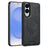 LC.IMEEKE For Samsung Galaxy S25 Edge Magnetic Case Leather + TPU Back Cover - Black - 1
