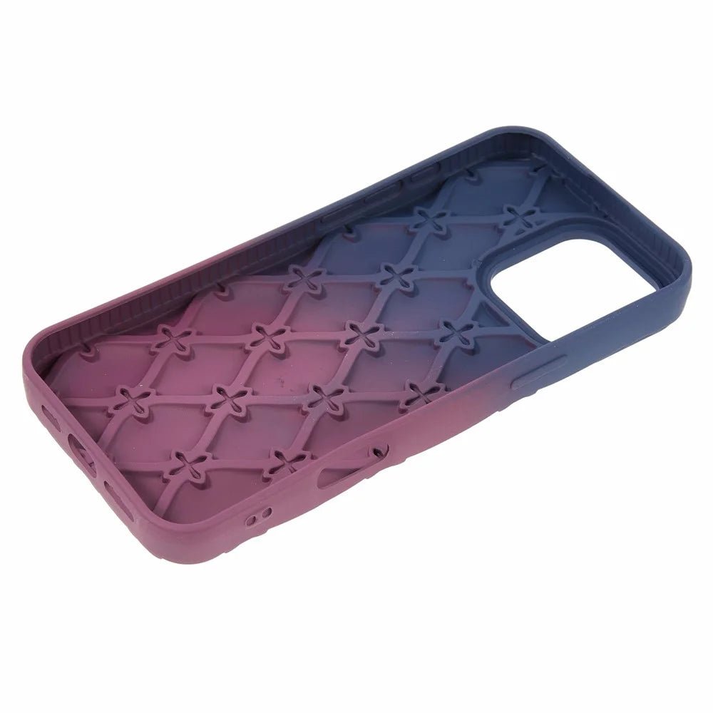 For iPhone 16 Pro Case Rhinestone Decor Rubberized TPU Phone Cover - Sapphire + Wine Red - 4