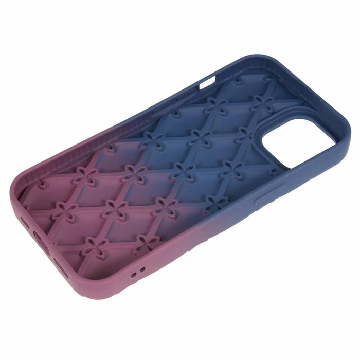 For iPhone 15 Case Rhinestone Decor Rubberized TPU Phone Cover - Sapphire + Wine Red - 4