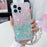For iPhone 16 Pro Case with Strap Epoxy Glitter Butterfly Decor TPU + Acrylic Phone Back Cover - Pink / Green - 1