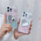 For iPhone 16 Pro Max Case with Heart Mirror Epoxy Glitter TPU + Acrylic Phone Back Cover - Pink / White - 6