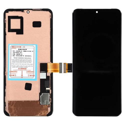 For Google Pixel 8 GKWS6, G9BQD (Middle Lens Hole) Grade C OLED Screen and Digitizer Assembly + Frame (Without Logo) - 1