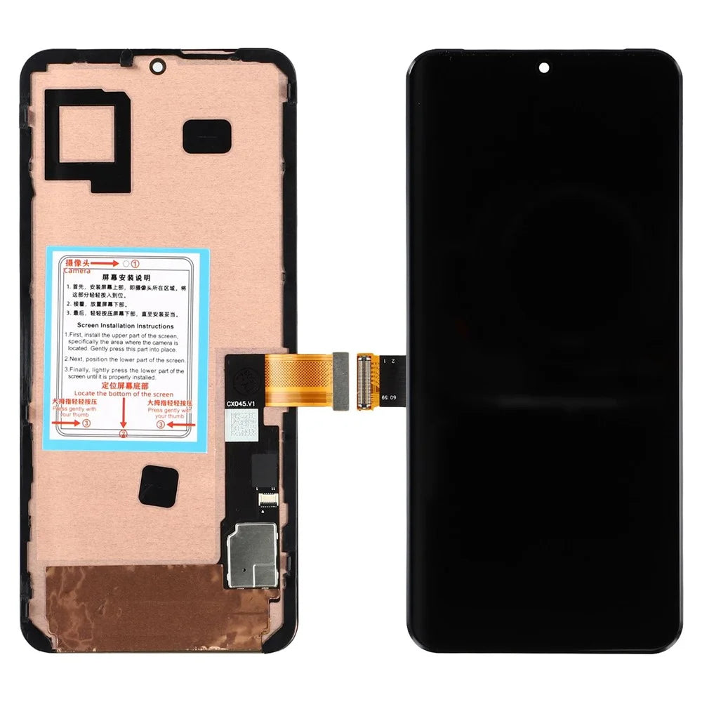 For Google Pixel 8 GKWS6, G9BQD (Middle Lens Hole) Grade C OLED Screen and Digitizer Assembly + Frame (Without Logo) - 1