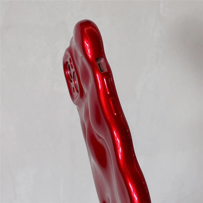 For iPhone 14 Case Christmas Red TPU Wavy Edge Phone Cover - 6