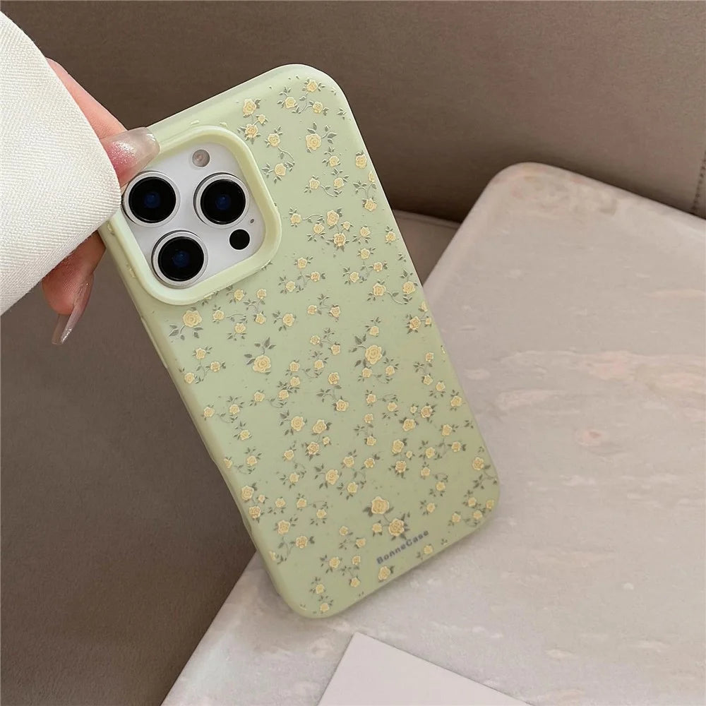 For iPhone 15 Pro Case Floral Pattern Aesthetic TPU Phone Cover - 2