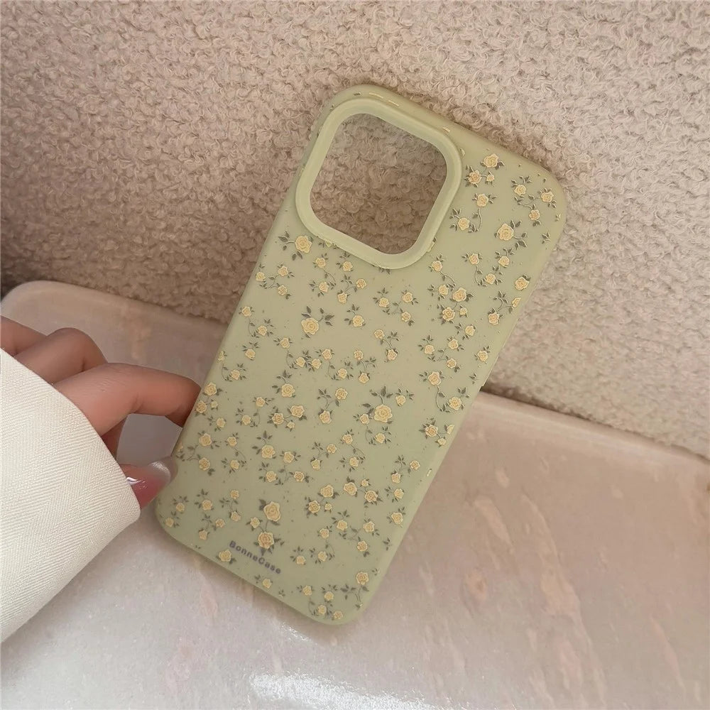 For iPhone 15 Pro Max Case Floral Pattern Aesthetic TPU Phone Cover - 3