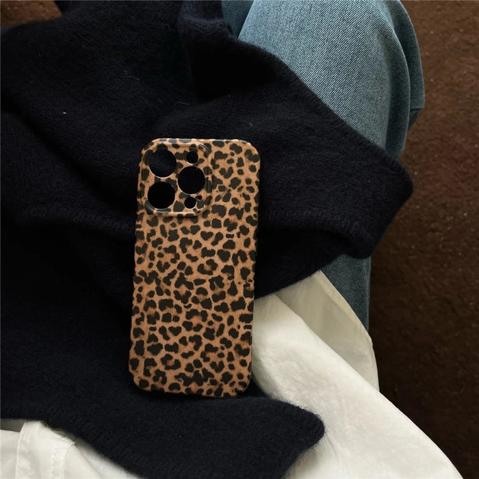 For iPhone 15 Pro Case Retro Leopard Print TPU Phone Cover - 4