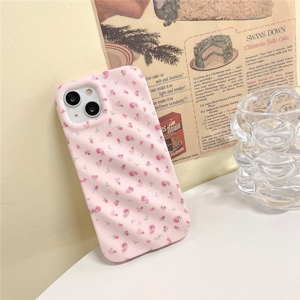 For iPhone 15 Pro Max Case Pink Floral Pattern TPU Phone Cover - 2