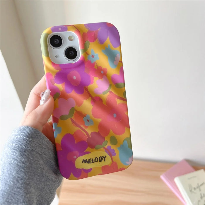 For iPhone 15 TPU Cases Colorful Floral Design Mobile Phone Back Cover - 2