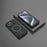 For iPhone 15 Pro Max Magnetic Case Corrugated Texture Heat Dissipation Shockproof TPU + PC Phone Back Cover - Black - 4
