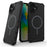 For iPhone 16 Magnetic Case Corrugated Texture Heat Dissipation Shockproof TPU + PC Phone Back Cover - Black - 2